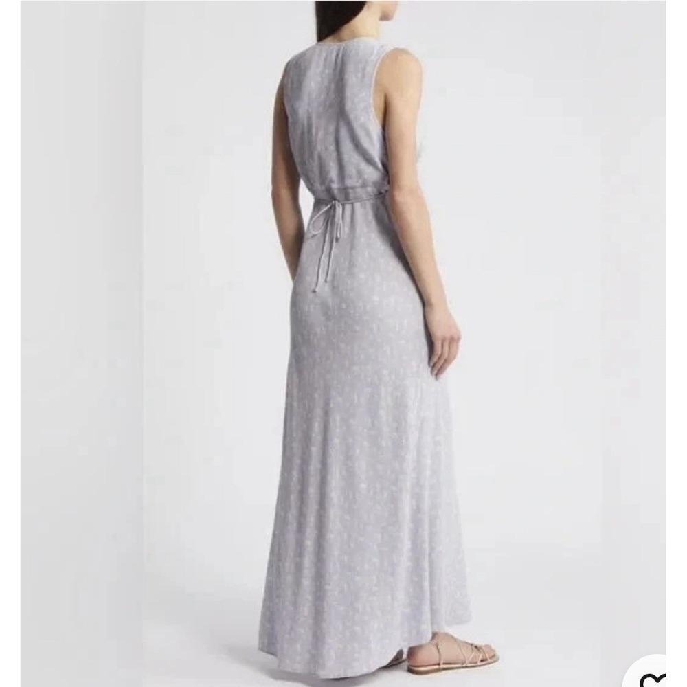 Treasure & Bond Maxi Dress XS Purple/Ivory Little Paris Floral V Neck Boho NEW - Picture 12 of 12